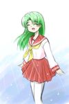  green_hair kurosaki_asami mahoraba school_uniform seifuku serafuku 