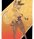 2026 anthro arm_tuft big_breasts breasts bunny_costume butt canid canine clothing costume dipstick_ears dipstick_tail ear_markings eyebrows eyelashes fake_ears fake_rabbit_ears female fox fur gloves_(marking) hair hi_res inner_ear_fluff legband leggings legwear leotard mammal markings multicolored_ears orange_body orange_fur orange_hair red_eyes sheor shirt_collar shirt_cuffs shoulder_tuft side_boob solo tail tail_markings tan_body tan_fur thighband tuft