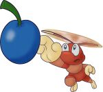 2_toes 3_fingers alpha_channel ambiguous_gender ant antcopter antennae_(anatomy) anthro arthropod berry blue_eyes feet fingers flying food fruit hi_res hymenopteran insect lendri_mujina open_mouth plant propeller reaching red_body simple_background solo toes toony transparent_background wasm-4 yellow_feet yellow_hands