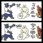  anal anthro bear clothed clothing comic doggystyle domestic_cat duo emoji english_text father_(lore) father_and_child_(lore) father_and_son_(lore) father_dom_son_sub felid feline felis from_behind_position fur heart_symbol hi_res humor incest_(lore) male male/male mammal meme nude older_dom_younger_sub parent_(lore) parent_and_child_(lore) parent_and_son_(lore) polar_bear quasarbearcat sex short_tail slightly_chubby son_(lore) tail text unknown_species ursine white_body white_fur 