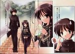  1girl alastor_(shakugan_no_shana) comic highres itou_noiji jewelry non-web_source pendant sakai_yuuji scan scan_artifacts school_uniform shakugan_no_shana shana thighhighs translated 