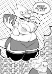 2025 alphys anthro areola areola_slip big_areola big_breasts big_nipples blush bodily_fluids book box_chan breasts clothed clothing dialogue dinosaur english_text female hi_res holding_book holding_object huge_areola huge_breasts huge_nipples legwear monochrome navel nipples non-mammal_breasts non-mammal_navel non-mammal_nipples open_mouth open_smile overweight overweight_anthro overweight_female prehistoric_species reptile scalie simple_background smile solo sweat text thick_thighs thigh_highs undertale_(series) wide_hips