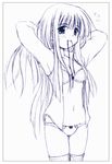  asagi_michiyo mahoraba monochrome panties sketch thighhighs underwear 