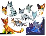  animal animal_focus ashfur black_cat blind blue_eyes blue_sclera breezepelt brown_cat brown_eyes calico_(pattern) calico_cat cat character_request check_character chinese_text colored_sclera commentary firestar_(warrior_cats) fish grass green_eyes grey_cat hashtag-only_commentary heterochromia jayfeather leafpool leopardstar mother_and_son multiple_views omen_of_the_stars orange_cat poppyfrost power_of_three protecting rehtaef scared scene_reference simple_background sitting sol_(warrior_cats) tabby_cat translation_request walking warrior_cats white_background yellow_cat 