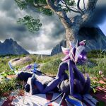 2026 2_toes 3_toes 3d_(artwork) 4_fingers anthro arete barbel_(anatomy) bedding black_claws black_clothing black_hair black_shirt black_striped_fur black_stripes black_topwear blanket blender_(artwork) blender_cycles_(artwork) blue_inner_ear blue_tail blue_whiskers bodily_fluids brown_body brown_fur brown_whiskers claws clothing cloud cum cum_from_vagina cum_in_mouth cum_in_vagina cum_inside cum_pool cum_strand cumshot detailed_background digital_media_(artwork) dipstick_tail dragon drinking drinking_cum duo ejaculation facesitting feet female fingers flesh_whiskers flower flye fur fur_tuft furred_dragon furred_scalie genital_fluids genitals glowing glowing_eyes glowing_genitalia glowing_vulva grass grey_body grey_skin hair hand_on_foot hands_on_ears hi_res hoof_shoes hooves hybrid kangaroo knot long_tail long_tongue lying macropod male male/female mammal markings marsupial mountain mythological_creature mythological_scalie mythology neonwabbit nintendo nintendo_switch non-canine_knot orange_body orange_fur orange_scar picnic picnic_blanket pink_eyes pink_hair plant pupils purple_body purple_eyes purple_glow purple_skin purple_tongue scales scalie scaly_tail scar sex shirt sitting_on_another sky slit_pupils striped_inner_ear striped_markings striped_tail stripes tail tail_around_penis tail_fetish tail_markings tail_play tail_sex tailjob thick_tail thin_tail toes tongue topwear tree tuft unknown_species vulva whiskers white_hair wingless_dragon yellow_eyes