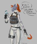 anthro armored_vest biped bodily_fluids cate_meowdy chilldog domestic_cat epic_games felid feline felis female female_anthro fortnite genital_fluids genitals half_naked hi_res mammal sketch solo speech_bubble standing vaginal_fluids vulva