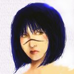 blue_hair busou_renkin lowres scar tsumura_tokiko yellow_eyes 