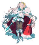  1boy androgynous animification armored_boots artist_request ascot belt bishounen boots brooch brown_belt brown_pants cape chinese_commentary commentary_request commission crown dream_smp earrings full_body fur-trimmed_cape fur_trim gold_crown hair_between_eyes highres holding holding_sword holding_weapon humanization jeweled_crown jewelry long_hair long_sleeves male_focus minecraft_sword minecraft_youtube pants pink_hair pointed_crown pointy_ears red_cape red_eyes second-party_source shirt simple_background single_earring solo sword tachi-e technoblade variant_set very_long_hair weapon white_ascot white_background white_shirt 