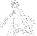  busou_renkin monochrome scar sketch tsumura_tokiko valkyrie_skirt 