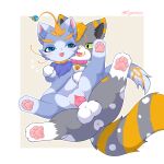 4_fingers 4_toes absurd_res animal_genitalia animal_penis anus balls bell bell_collar blue_body blue_eyes blue_fur blush calico_cat chair_position clitoris collar domestic_cat duo eye_contact eyelashes feet felid feline feline_genitalia feline_penis felis female female_on_top feral fingers fluffy_balls from_behind_position fur genitals glistening glistening_genitalia glistening_vulva green_eyes grey_body grey_fur half-closed_eyes hand_on_hand heart_symbol hi_res inner_ear_fluff jewelry league_of_legends looking_at_another male male/female mammal markings narrowed_eyes neck_tuft on_top open_mouth open_smile orange_body orange_fur pawpads penetration penile penile_penetration penis penis_in_vagina pink_nose pink_penis riot_games sex shaded signature simple_background slinky_(cookid) smile spread_legs spreading tail teeth tencent toes tuft vaginal vaginal_penetration vulva whiskers white_body white_fur yellow_markings yuumi_(lol) zyuuniie