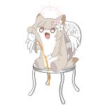 :3 :d absurdres animal animal_ear_fluff animal_ears animal_with_hair animalization blue_archive brown_eyes brown_hair chair commentary_request cup failure feathered_wings flower full_body hair_between_eyes hair_flower hair_ornament halo highres holding holding_cup holding_teapot kazu_sasuki leaf_hair_ornament long_hair low_wings nagisa_(blue_archive) no_humans on_chair open_mouth pink_flower pink_halo ponta_itachi pouring sidelocks simple_background sitting smile tail tea teapot weasel weasel_ears weasel_tail white_background white_flower white_wings wings you're_doing_it_wrong 