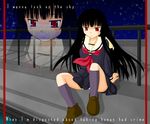  black_hair enma_ai jigoku_shoujo red_eyes school_uniform seifuku serafuku 