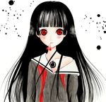  black_hair enma_ai jigoku_shoujo red_eyes school_uniform seifuku serafuku 