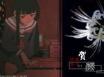  black_hair enma_ai jigoku_shoujo red_eyes school_uniform seifuku serafuku wallpaper 