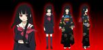  black_hair enma_ai japanese_clothes jigoku_shoujo kimono lowres red_eyes school_uniform seifuku serafuku 