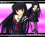  black_hair enma_ai jigoku_shoujo red_eyes school_uniform seifuku serafuku 