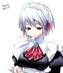  blue_hair brown_eyes kotonomiya_yuki maid nekorin short_hair solo suigetsu 