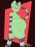  3:4 ambiguous_gender animated anthro big_teeth cheshire_cat_(species) claws digestion domestic_cat felid feline felis female_(lore) furiquarter gums hip_sway looking_at_viewer mammal navel nonbinary_(lore) null pubes sharp_teeth skinny smile solo stripes teeth vore yellow_eyes 