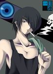  black_hair cigarette green_eyes ichimoku_ren jigoku_shoujo male male_focus smoking 