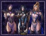  armor azazel1944 black_hair blonde_hair boots purple_hair skull skulls thighhighs warcraft 