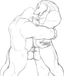  2026 5_fingers absurd_res animal_genitalia anthro ape balls balls_touching bear big_balls biped brown_bear claws digital_drawing_(artwork) digital_media_(artwork) duo finger_claws fingernails fingers flaccid foreskin fur genitals genitals_touching glans gorilla gorillajack grizzly_bear hair handpaw haplorhine hi_res hug hugging_another humanoid_genitalia humanoid_penis kuruk_(character) looking_at_another male male/male male_anthro mammal mane mane_hair monochrome nails nude open_mouth overweight overweight_anthro overweight_male paws penis primate rubbing_penis sephrendemon sharp_teeth sheath sheath_slit short_ears short_fur side_view sketch slightly_chubby slightly_chubby_anthro slightly_chubby_male small_ears smile snout standing tall teeth tight_hug ursidae ursine ursine_ears 