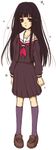  black_hair enma_ai jigoku_shoujo red_eyes school_uniform seifuku serafuku 