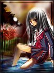  black_hair enma_ai jigoku_shoujo lowres red_eyes school_uniform seifuku serafuku 