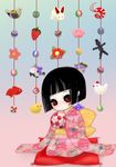  black_hair enma_ai japanese_clothes jigoku_shoujo kimono lowres red_eyes 