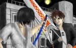  black_hair brown_hair busou_renkin hayasaka_shusui muto_kazuki mutou_kazuki sunlight_heart sword weapon 