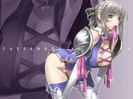  blonde_hair breasts cassandra_alexandra character_name cleavage huge_breasts kansuke necktie pink_neckwear solo soulcalibur thighhighs zoom_layer 