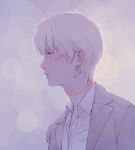  1boy closed_mouth collared_shirt from_side hashtag-only_commentary highres jacket looking_ahead male_focus no.6 ob_sane profile shion_(no.6) shirt short_hair solo white_hair white_shirt 