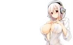  1girl bb breasts headphones highres large_breasts nitro_super sonico soniko super_sonico wallpaper 