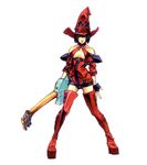  1girl arc_system_works bare_shoulders cg electric_guitar guilty_gear guilty_gear_xx guitar hat i-no instrument ishiwatari_daisuke mole official_art solo underboob witch_hat 