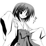  animated animated_gif artist_request greyscale japanese_clothes long_sleeves lowres miko monochrome solo suigetsu yamato_suzuran 