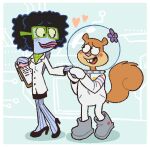  aquatic boots brown_body brown_fur clothing duo eyewear female female/female fish footwear fur glasses jadeyarts karen_plankton mammal nickelodeon rodent sandy_cheeks sciurid shoes smile spongebob_squarepants tree_squirrel 