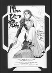  boots doujinshi emma_(victorian_romance_emma) glasses greyscale gun handgun highres long_sleeves maid mekongdelta monochrome revolver smith_&amp;_wesson_schofield solo translation_request trigger_discipline victorian_romance_emma weapon 