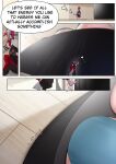  absurdres climbing giant giantess glasses highres hololive hololive_indonesia kureiji_ollie kureiji_ollie_(new_year) mini_person minigirl ninja original pavolia_reine pavolia_reine_(indonesian_casual) platform_sandals sandals shizeart teasing toes virtual_youtuber 