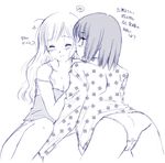  artist_request camisole fingering greyscale lace lace-trimmed_panties licking maria-sama_ga_miteru monochrome multiple_girls nijou_noriko no_pants panties toudou_shimako translated underwear yuri 