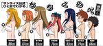  artist_request bikini black_hair blonde_hair blue_hair braid breasts brown_hair bust_chart closed_eyes flat_chest fujino_shizuru glasses kikukawa_yukino kuga_natsuki large_breasts lineup long_hair minagi_mikoto multiple_girls munakata_shiho my-hime orange_hair profile purple_eyes red_hair short_hair smile strapless suzushiro_haruka swimsuit tokiha_mai tubetop twin_braids 