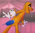 2026 abdominal_bulge anal anal_penetration anthro arm_grab backsack balls big_penis blue_penis bodily_fluids canid canine canis clothing cum cum_in_ass cum_inside cum_while_penetrated digital_drawing_(artwork) digital_media_(artwork) disembodied_hand disembodied_penis domestic_dog dripping duo english_description fur genital_fluids genitals glitch_productions gloves gloves_only half-closed_eyes handwear handwear_only hhbrother hi_res knot knotted_penis large_penetration looking_pleasured male mammal mostly_nude narrowed_eyes nipples penetration penile penile_penetration penis penis_in_ass pink_tongue saliva saliva_drip saliva_string scratch_(tadc) solo_focus the_amazing_digital_circus tongue tongue_out white_clothing white_gloves white_handwear yellow_body yellow_fur