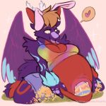 abdominal_bulge alt_kink back_wings belly_overhang dragon easter easter_bunny easter_egg egg female holidays mythological_creature mythological_scalie mythology navel navel_fetish oviposition pouch_(anatomy) pouch_play pouch_storage scalie wings