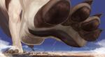 4_toes anthro city city_destruction cityscape claws destruction extreme_size_difference feet foot_fetish foot_focus foot_play hi_res macro missile pawpads paws size_difference soles solo solutionwcs toe_claws toes trampling underfoot