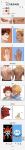  2boys absurdres aged_down animal animalization back blonde_hair blue_eyes broken_horn brown_eyes bull close-up closed_mouth collar color_guide commentary_request denisefanta eustass_kid eyelashes facial_hair ferret goatee goggles goggles_on_head hair_over_eyes highres horns hug killer_(one_piece) long_hair multiple_boys multiple_views one_piece purple_lips red_hair red_nails short_hair skull_and_crossbones spiked_collar spikes tall_image translation_request 