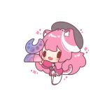  1girl :d animal_ear_fluff animal_ears beret black_eyes blush chibi chibi_only commentary decrilus english_commentary fang hair_ornament hat highres holding holding_trophy hololive hololive_english jacket long_hair open_mouth panther_ears panther_girl panther_tail pink_hair pink_jacket raora_panthera raora_panthera_(1st_costume) shirt simple_background skin_fang smile solo sparkle tail thighhighs trophy virtual_youtuber white_background white_shirt white_thighhighs 