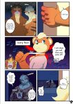  absurd_res anthro arcanine balls bed bodily_fluids ceiling comforting comic dialogue door english_text entei entei_(shinobiya) furniture generation_1_pokemon generation_2_pokemon genitals growlithe hi_res legendary_pokemon male male/male meme menacing_(meme) muscular muscular_male natsu_(shinobiya) nintendo nipples nude penis pokemon pokemon_(species) scared shinobiya star tail tears text threatening windy_(shinobiya) 