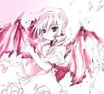  aburidashi_zakuro bat_wings crossed_arms hat mob_cap pink red remilia_scarlet solo source_request touhou wings 