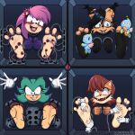  3_toes absurd_res anthro archie_comics breezie_the_hedgehog chao_(sonic) clothing eulipotyphlan feet felid feline female gloves group handwear hedgehog hi_res kandenrem laugh lynx mammal nicole_the_lynx open_mouth rodent sally_acorn sciurid sega soles sonia_the_hedgehog sonic_the_hedgehog_(archie) sonic_the_hedgehog_(comics) sonic_the_hedgehog_(series) sonic_underground tickle_torture tickling tickling_feet toes tree_squirrel white_clothing white_gloves white_handwear 
