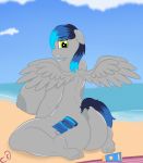  2019 anthro anus beach big_breasts breasts butt cogsfixmore digital_media_(artwork) equine fan_character female hi_res huge_breasts mammal my_little_pony nude pegasus seaside smile solo thick_thighs wings 