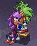  anthro armwear blue_body blue_fur boobtardd boots bracelet breasts brother_(lore) brother_and_sister_(lore) butt clothing elbow_gloves eulipotyphlan female footwear fur genitals gloves green_body green_fur group group_sex hair handwear hedgehog hi_res incest_(lore) jewelry knot knotted_penis legwear logo male male/female mammal manic_the_hedgehog oral penis pink_hair pink_penis purple_body purple_fur sega sex shoes sibling_(lore) sister_(lore) sonia_the_hedgehog sonic_the_hedgehog sonic_the_hedgehog_(series) sonic_underground thigh_boots thigh_highs threesome topwear trio vest 