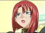  blue_eyes forte_stollen galaxy_angel glasses red_hair screencap solo 